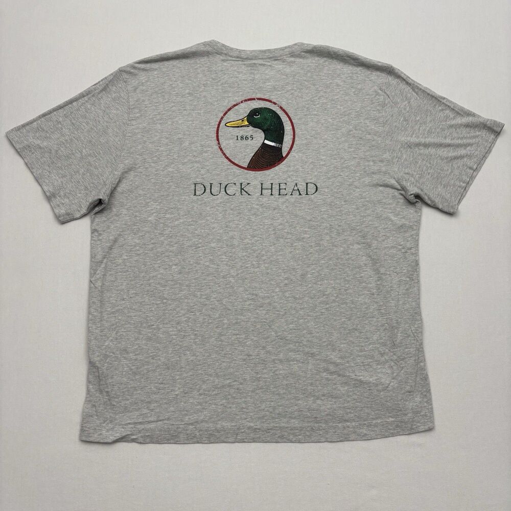 Duck Head Men's Gray Short Sleeve Crew Neck T-Shirt Sz XL Cotton Pocket Outdoor